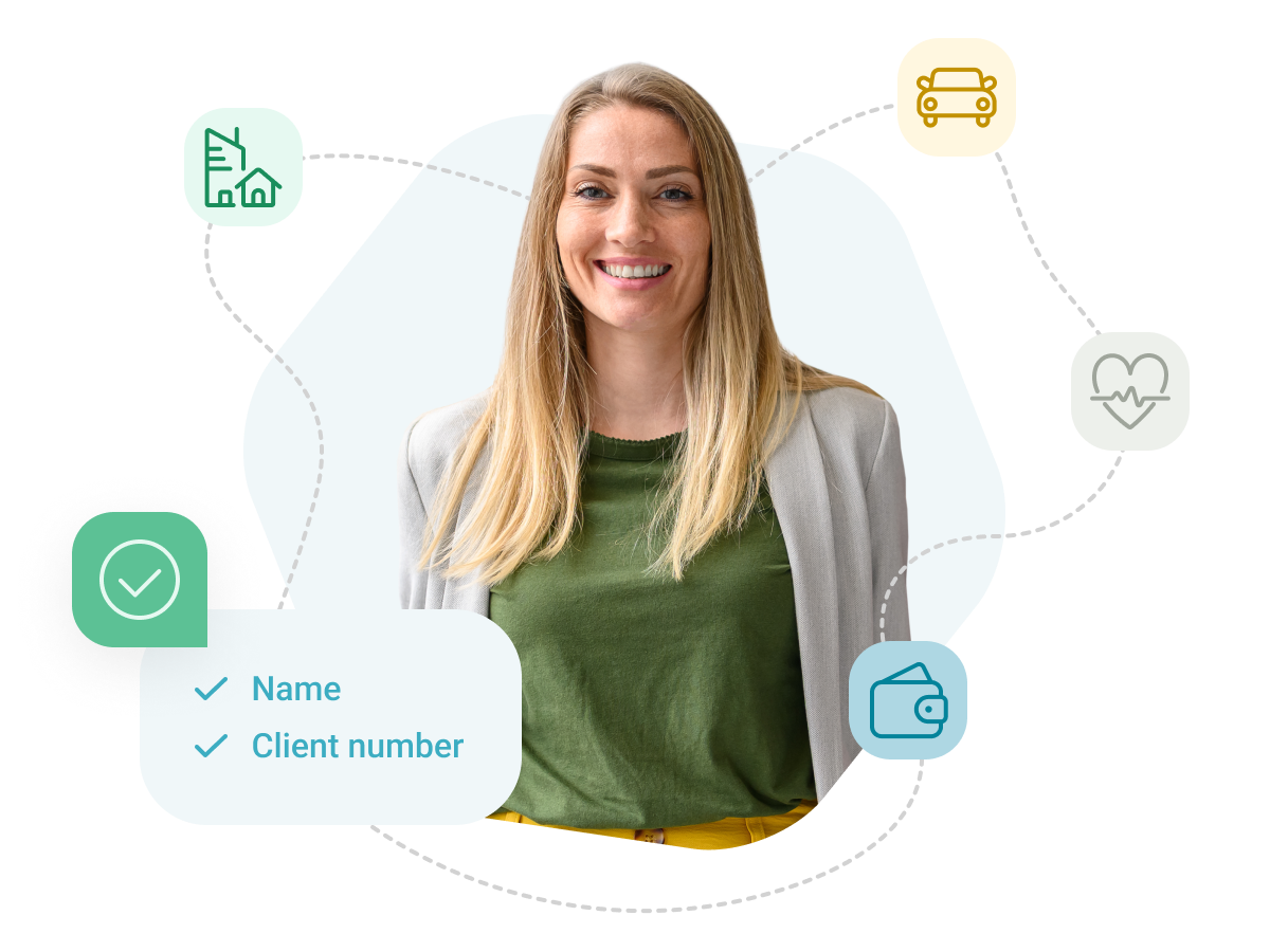 A woman with long blond hair stands and looks straight at the screen.